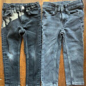 H&M slim jeans for toddler boy, 2T in black and grey